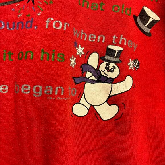 Vintage Frosty The Snowman Crewneck Sweatshirt BJ Designs Teacher Cozy Comfy Med - Picture 5 of 9